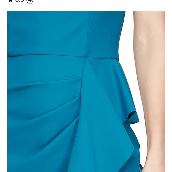 Alex Evenings Blue Asymmetrical Ruffled Maxi Gown - Picture 4 of 4